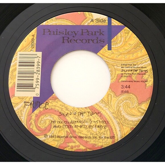 Prince Sign "O" The Times / La La La He He He 45 RPM Paisley Park M- 1987 Rock - Picture 3 of 6